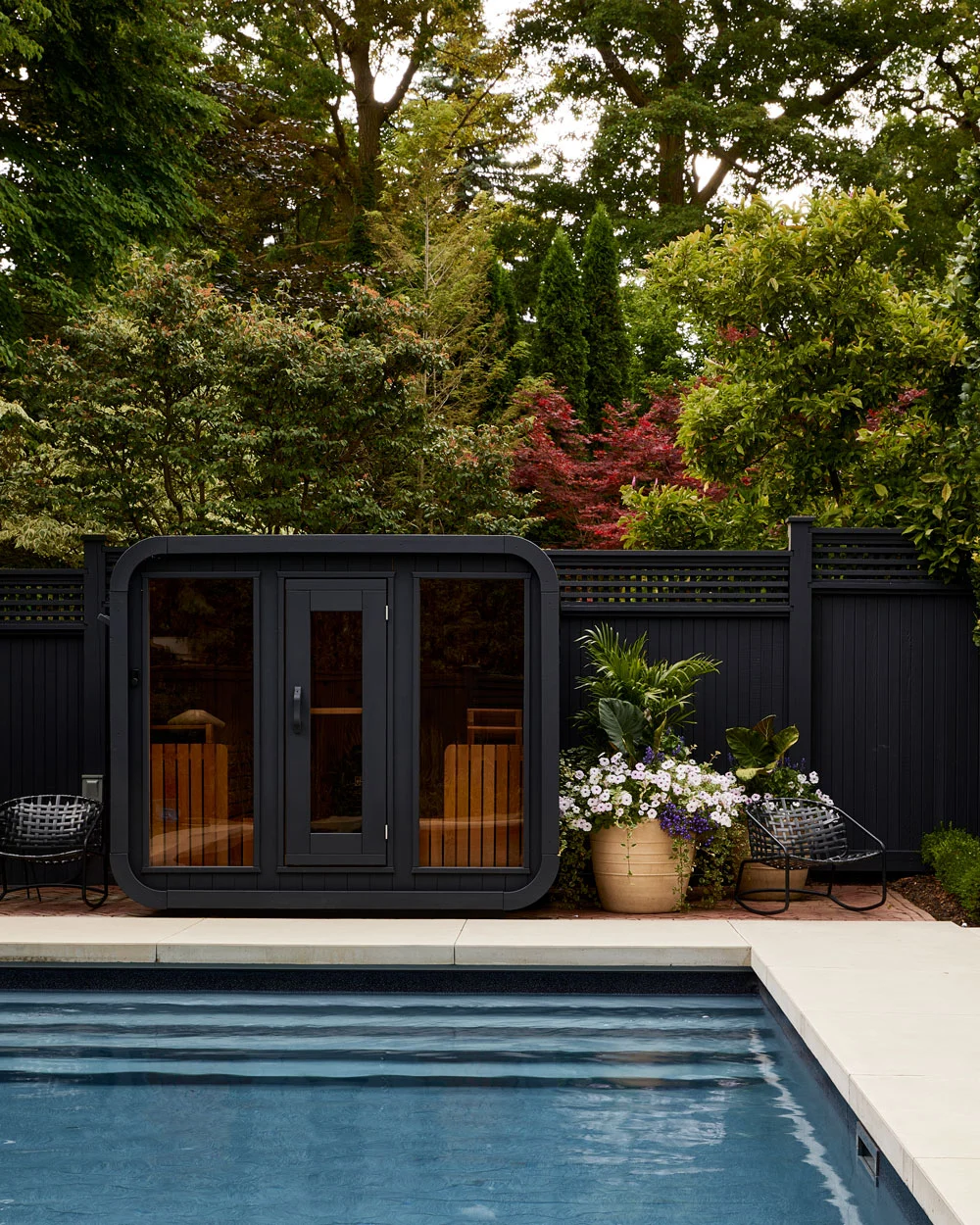 Front of 2 story blue home